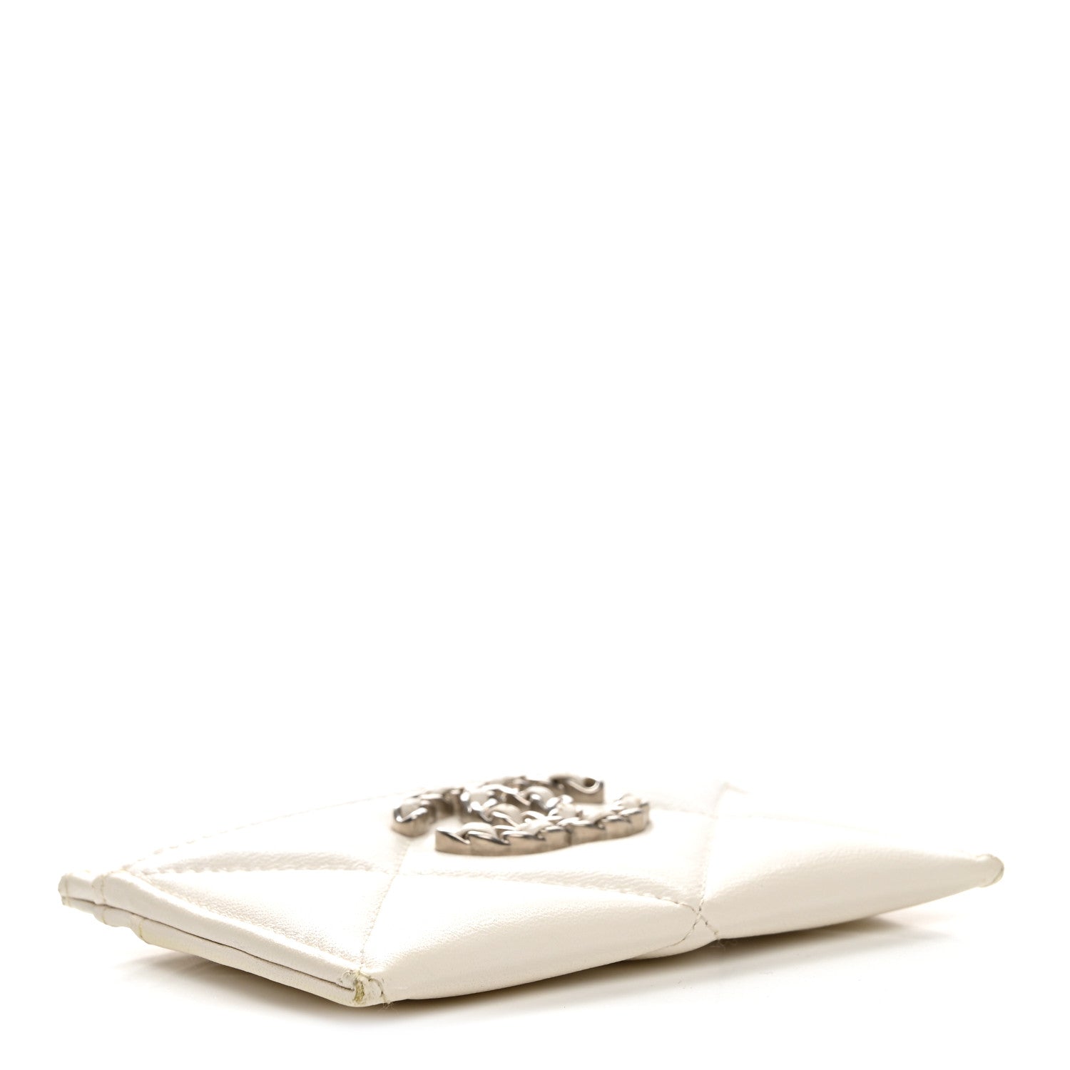 Chanel Lambskin Quilted Chanel 19 Card Holder White 4 of 8