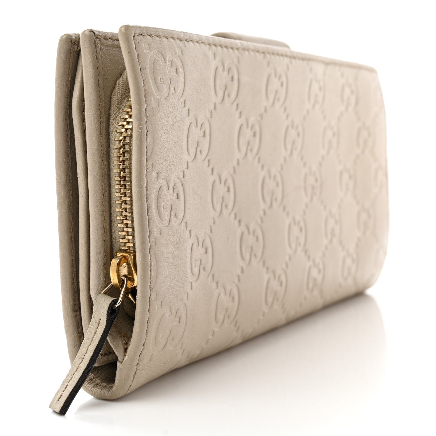 Gucci Guccissima Abbey Continental Wallet Beige 3 of 10