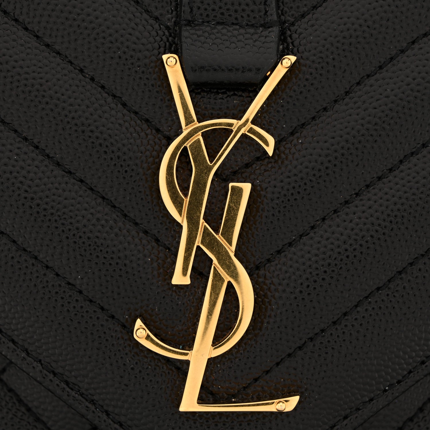 Saint Laurent Grain De Poudre Textured Mixed Matelasse Triquilt Medium Monogram Satchel Black 11 of 11