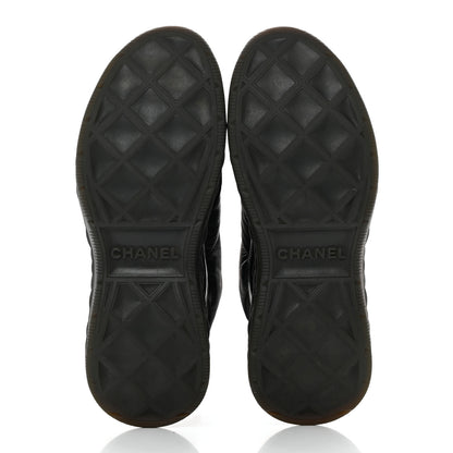 Chanel Nylon Suede Calfskin CC Sneakers 38 Black 5 of 12