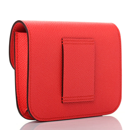 Hermes Epsom Enamel Constance Slim Wallet Rouge de Coeur Rubis 4 of 9
