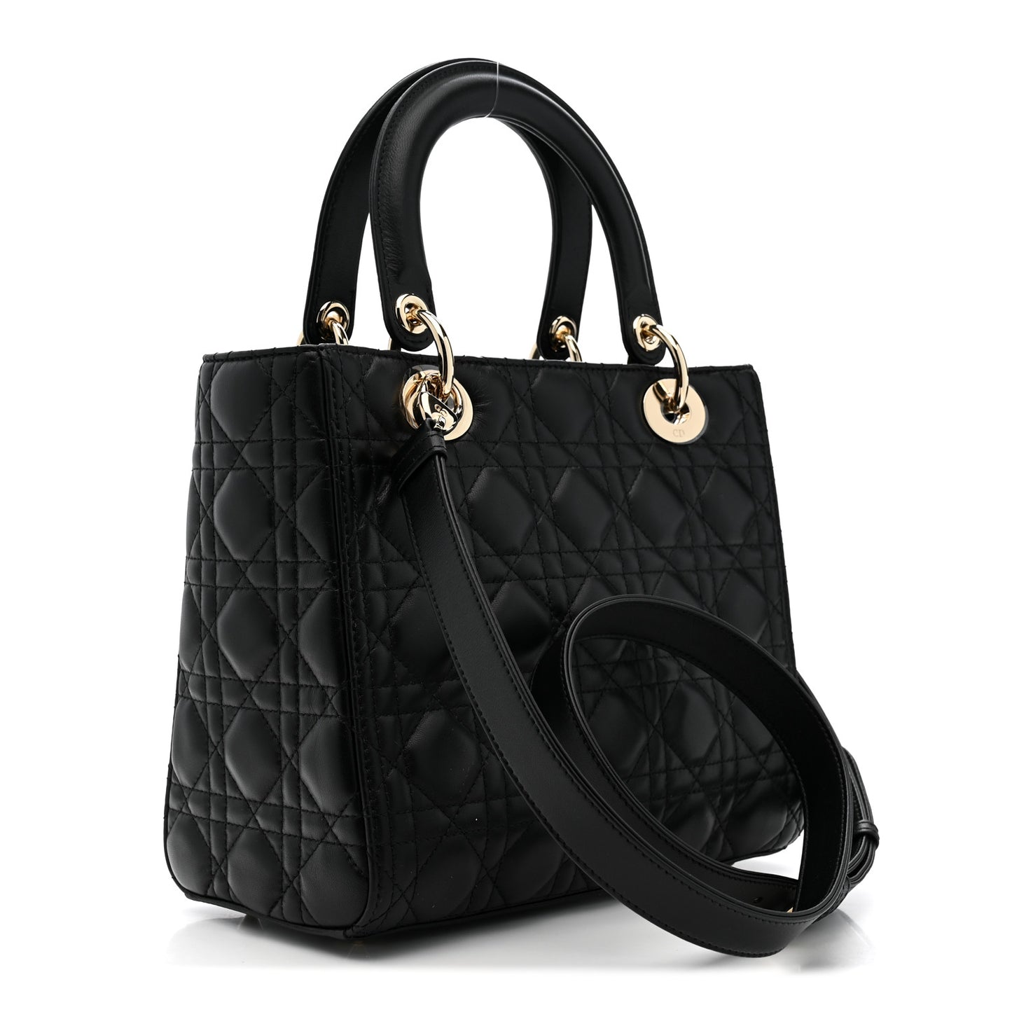 Lambskin Cannage Medium Lady Dior Black