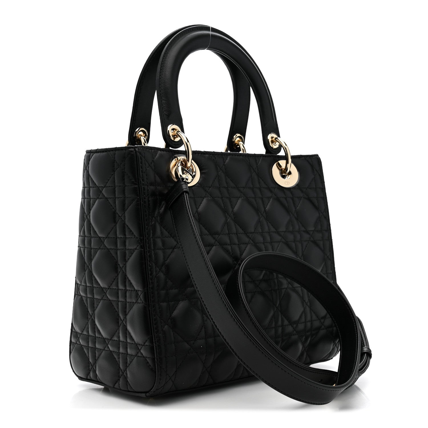 Christian Dior Lambskin Cannage Medium Lady Dior Black 4 of 21