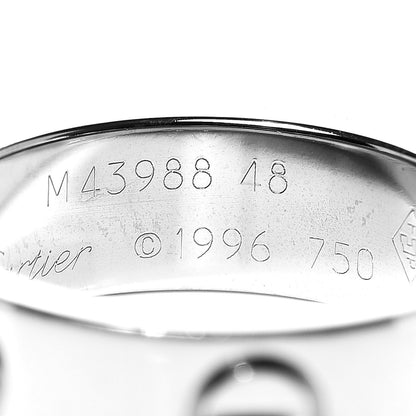 Cartier 18K White Gold 5.5mm LOVE Ring 48 4.5 5 of 5