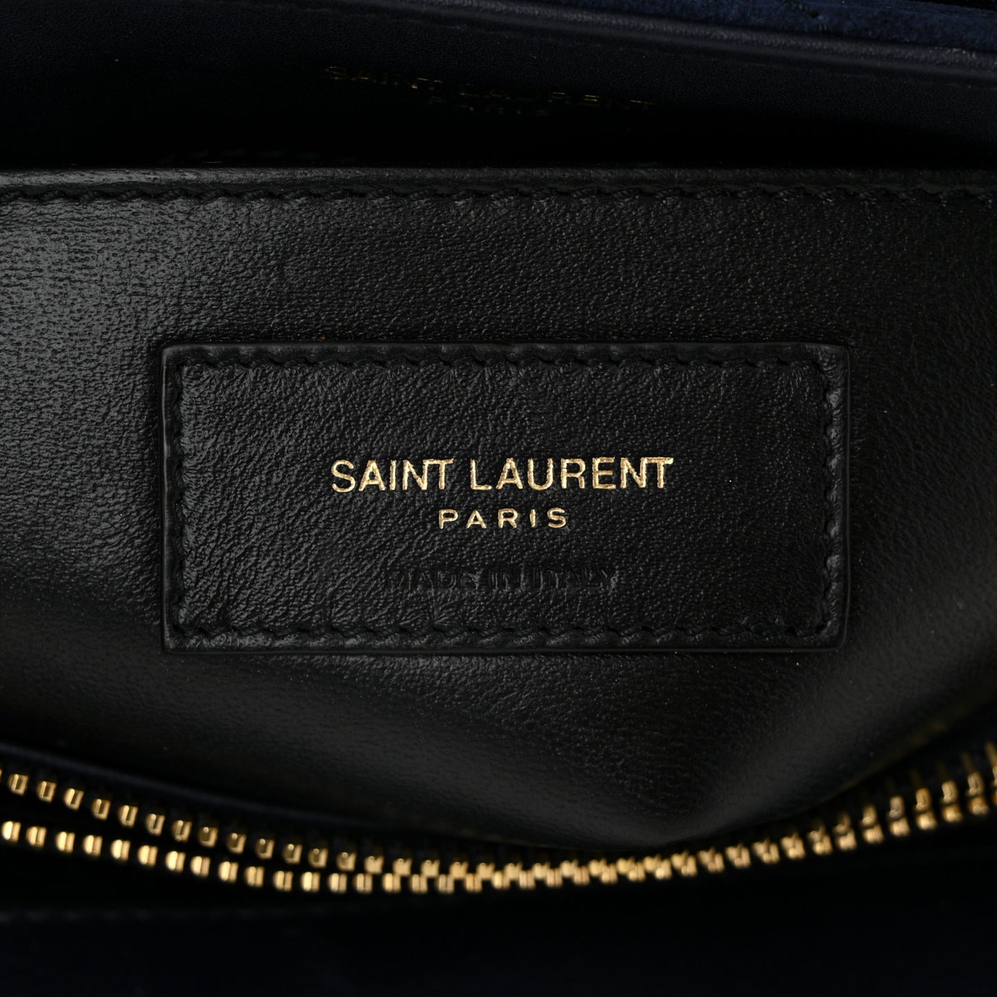 Suede Calfskin Y Quilted Monogram Small Loulou Chain Satchel Deep Marine