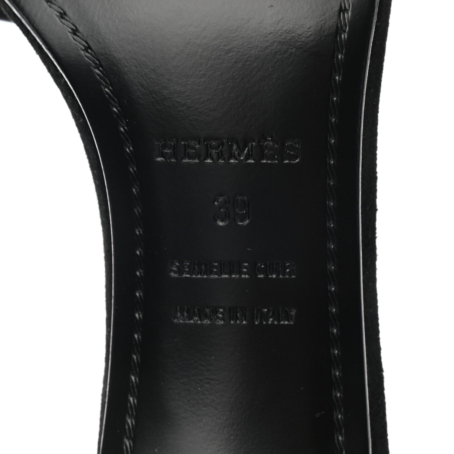 Hermes Suede Goatskin Crystal Premiere 70 Sandals 39 Black 6 of 8