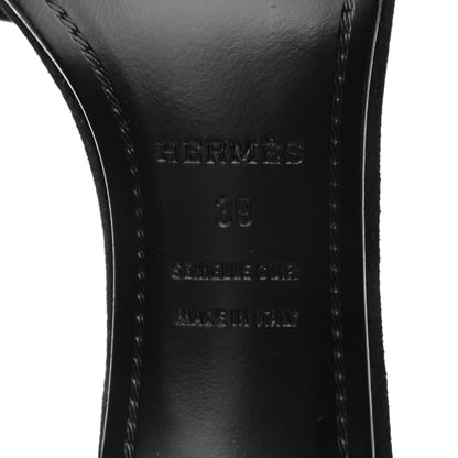Hermes Suede Goatskin Crystal Premiere 70 Sandals 39 Black 6 of 8