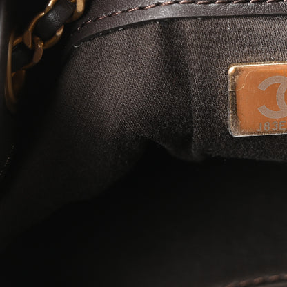 Chanel Suede Quilted Mini Chanel 25 Handbag Dark Brown 13 of 21