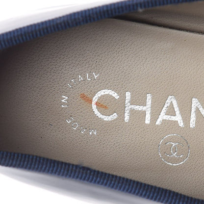 Chanel Patent Cap Toe Ballerina Flats 36.5 Blue 13 of 14