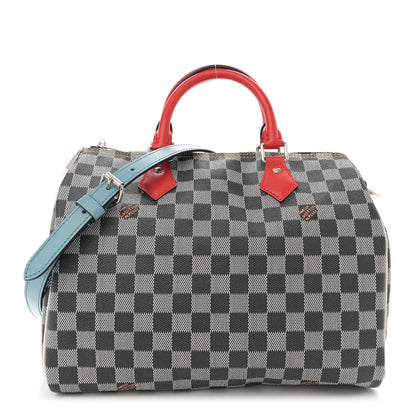 Louis Vuitton Damier Speedy Bandouliere 30 Black White 1 of 10
