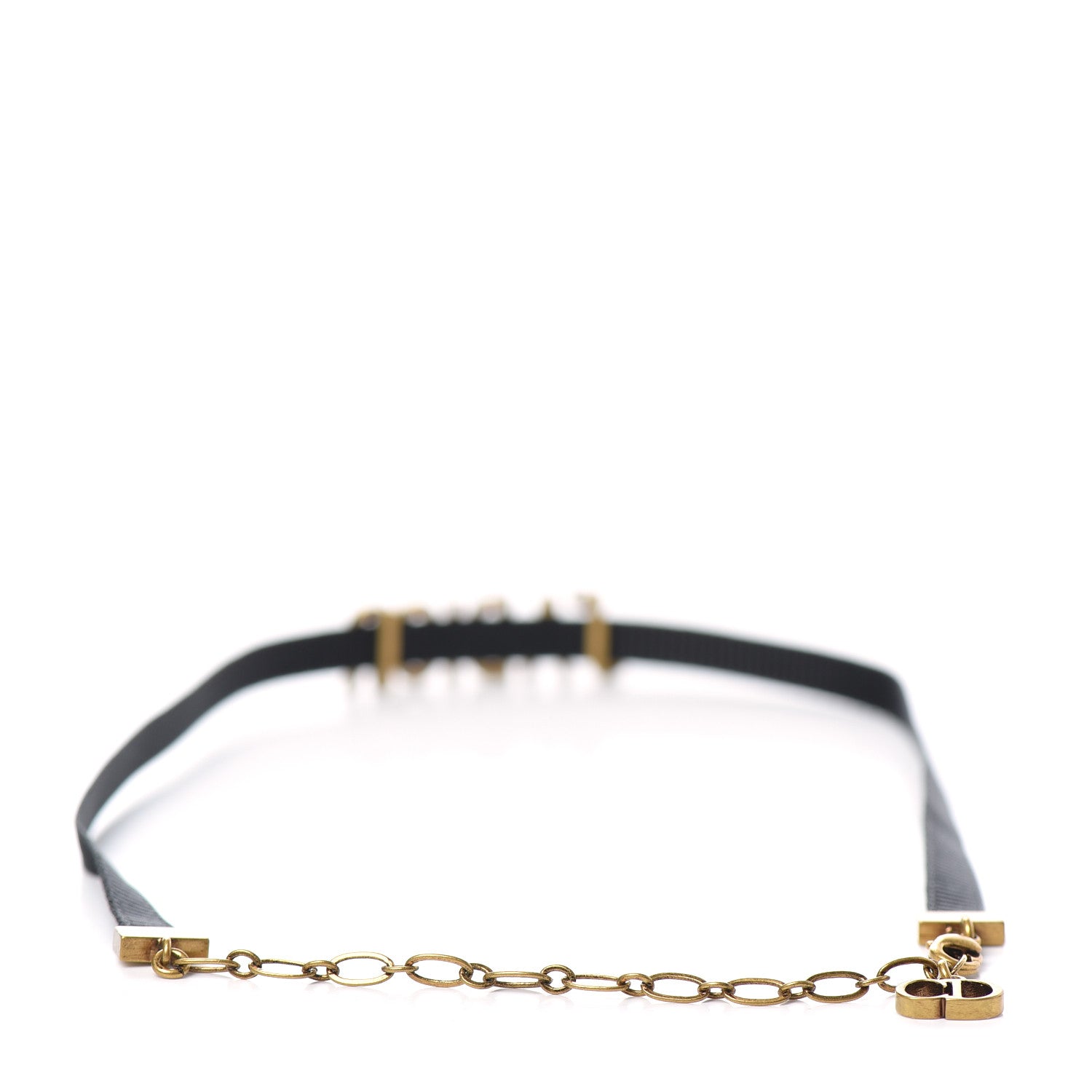 Christian Dior Grosgrain Ribbon J'Adior Logo Choker Necklace Black 3 of 4