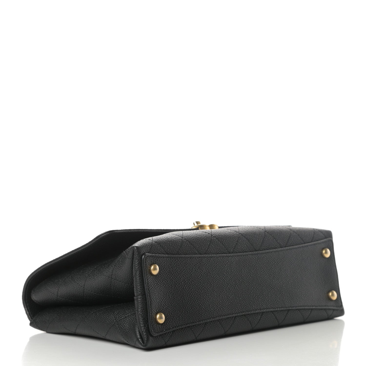 Chanel Grained Calfskin Stitched Flap Black 4 of 10