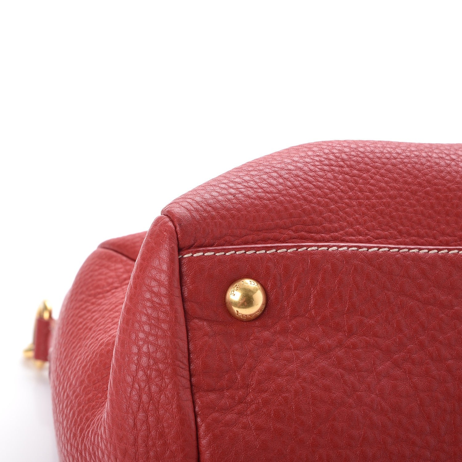 Prada Vitello Daino Top Handle Shoulder Bag Rosso 13 of 13