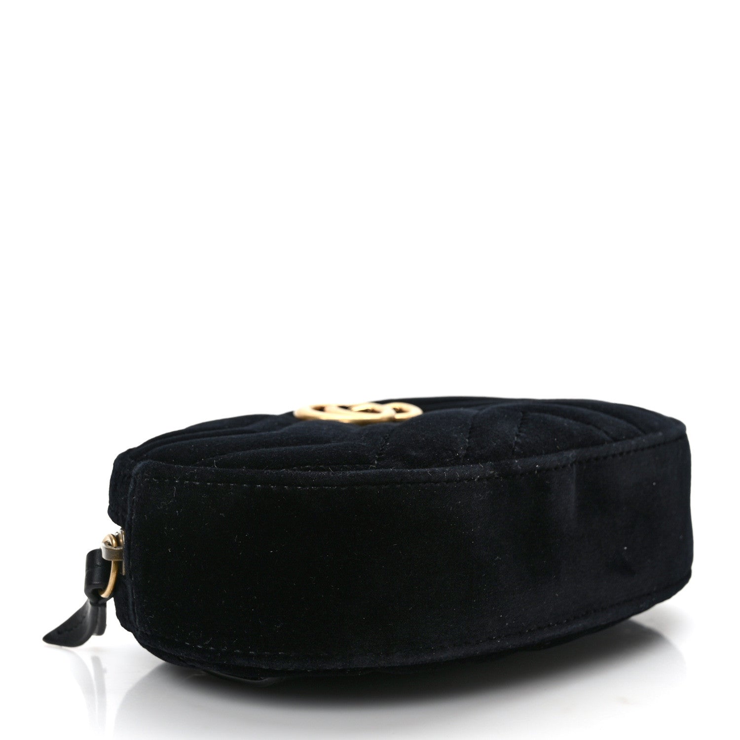 Gucci Velvet Matelasse GG Marmont Belt Bag 75 30 Black 4 of 12