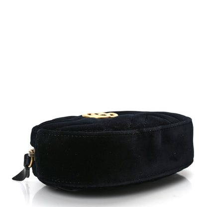 Gucci Velvet Matelasse GG Marmont Belt Bag 75 30 Black 4 of 12