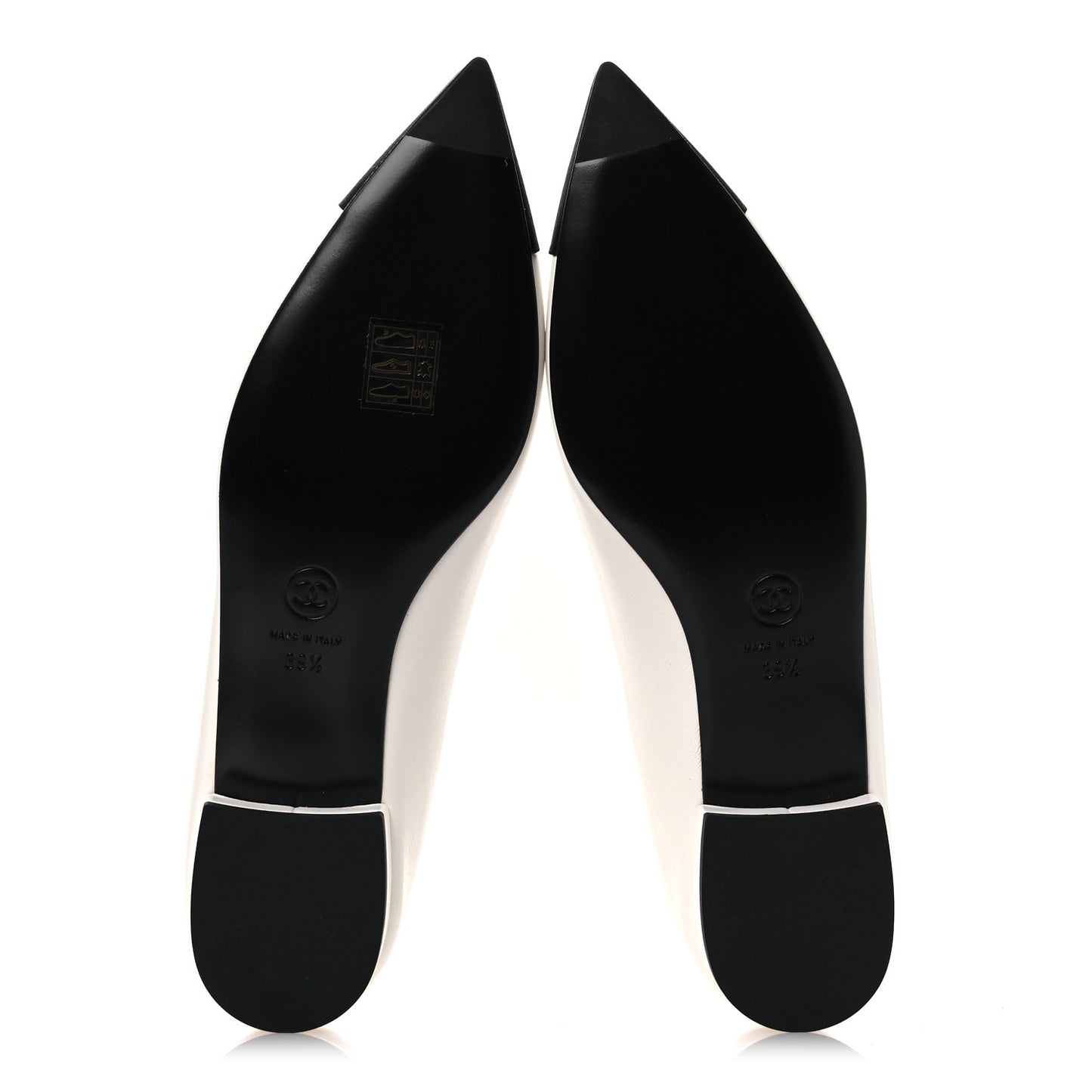 Shiny Lambskin Grosgrain Pearl Mary Janes Flats 39.5 White Black