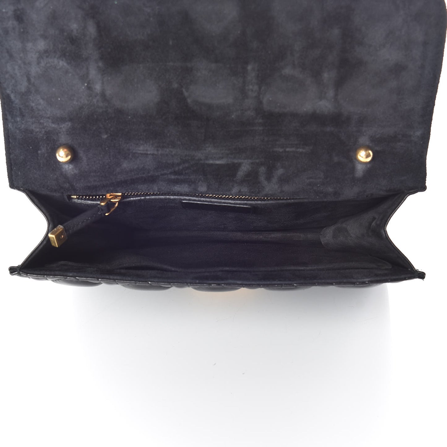 Lambskin Cannage Large Dioraddict Flap Bohemian Strap Black