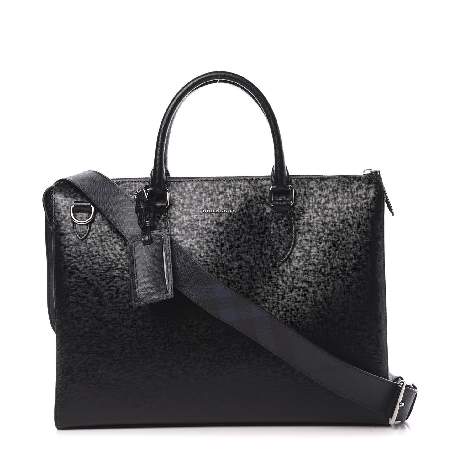 Textured Calfskin Bermondsey Business Briefcase Black