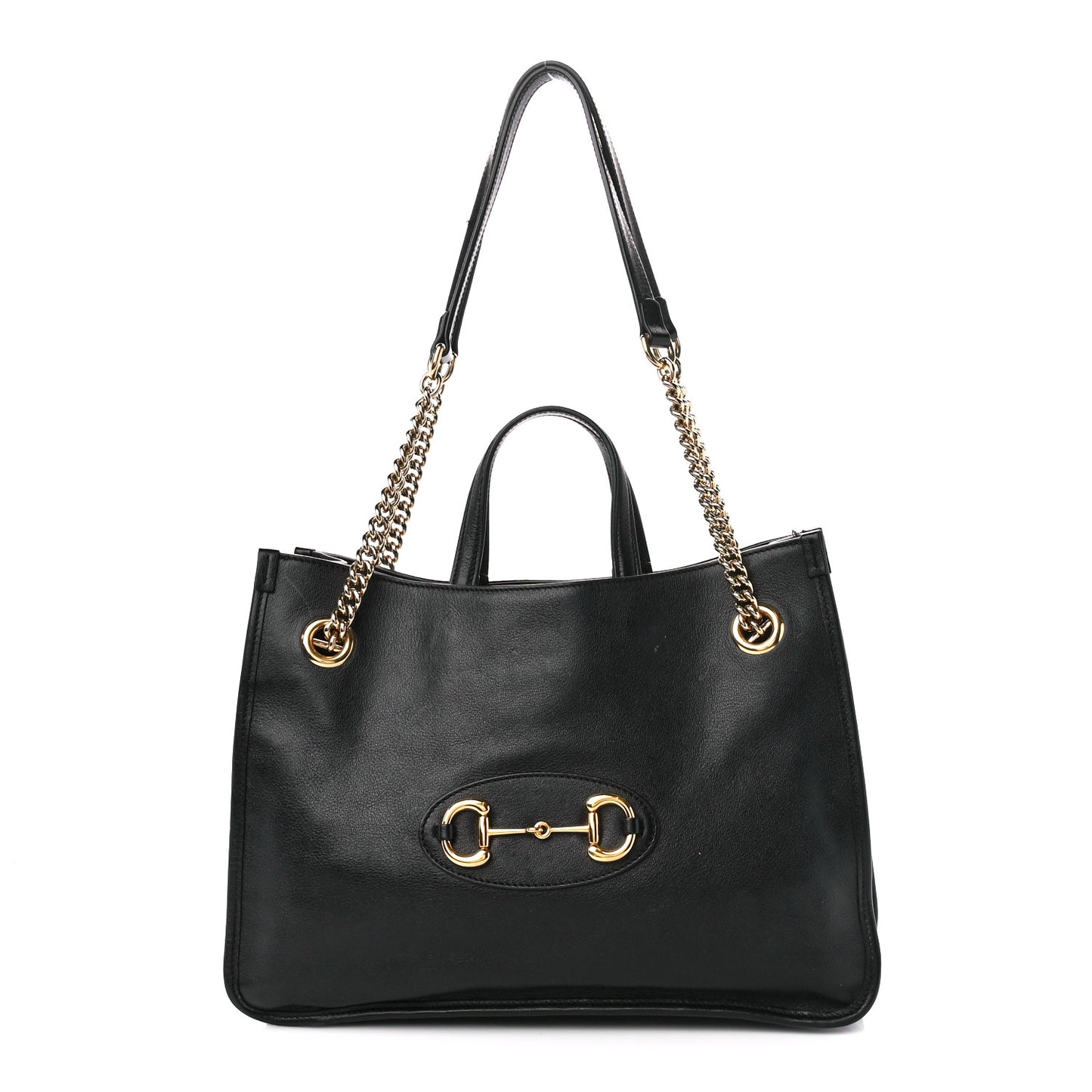 New Sakai Calfskin Lux Medium Horsebit 1955 Tote Bag Black