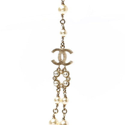 Chanel Pearl Chain CC Multi Strand Necklace Gold 5 of 8