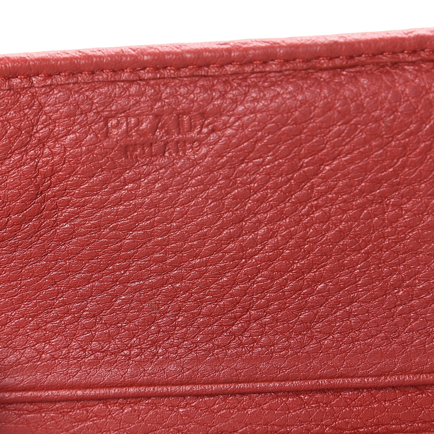 Prada Vitello Daino Continental Flap Wallet Fuoco 5 of 5