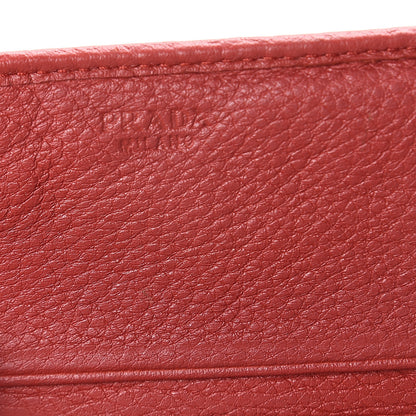 Prada Vitello Daino Continental Flap Wallet Fuoco 5 of 5