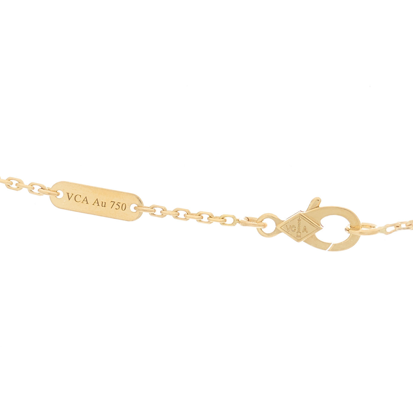 18K Yellow Gold Mother of Pearl Vintage Alhambra Pendant Necklace