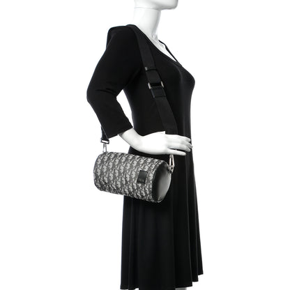 Christian Dior Technical Fabric Calfskin Oblique Roller Shoulder Bag Black 2 of 10