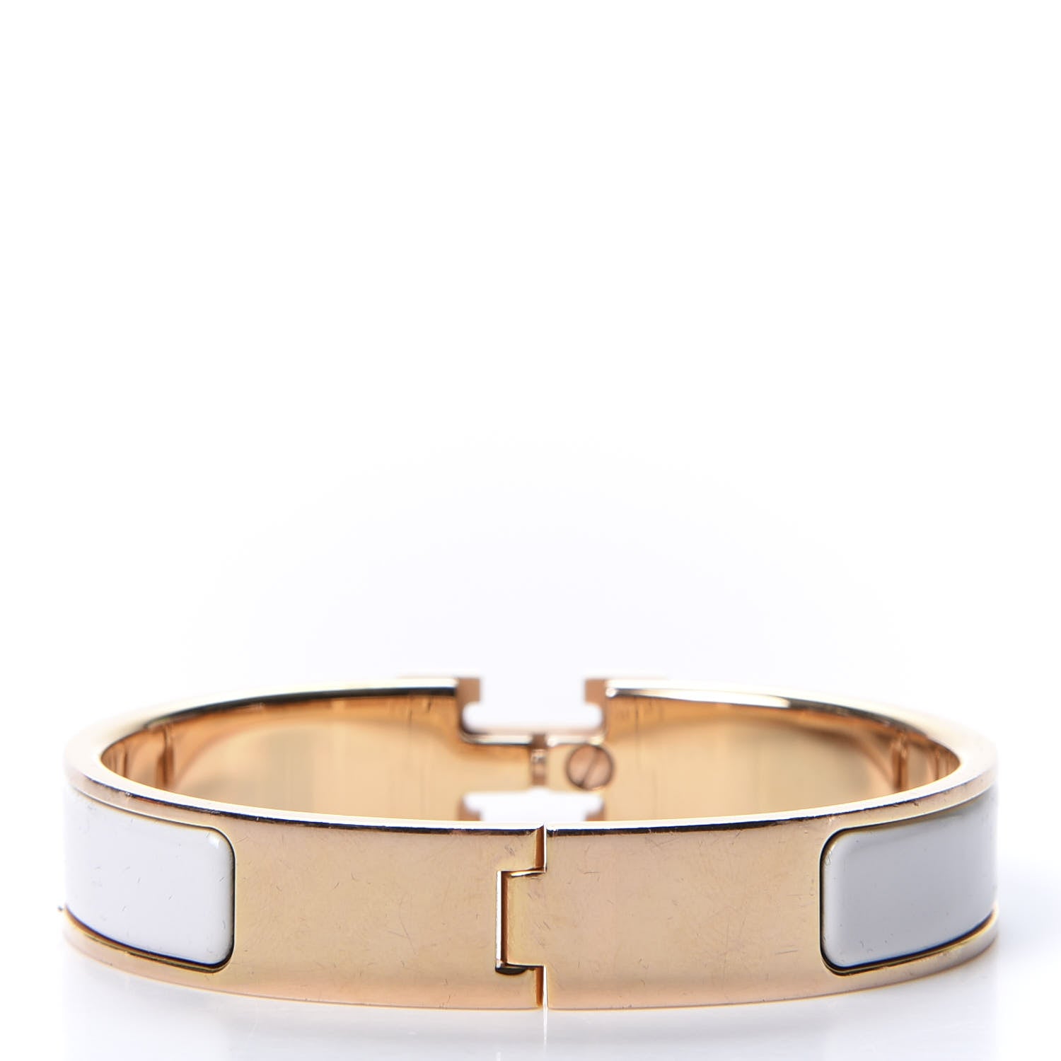 Hermes Enamel Narrow Clic Clac H Bracelet PM White 2 of 4