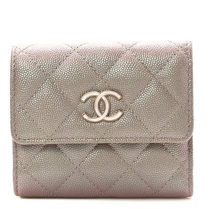 Chanel Iridescent Caviar Quilted Small Flap Wallet Beige 1 of 9