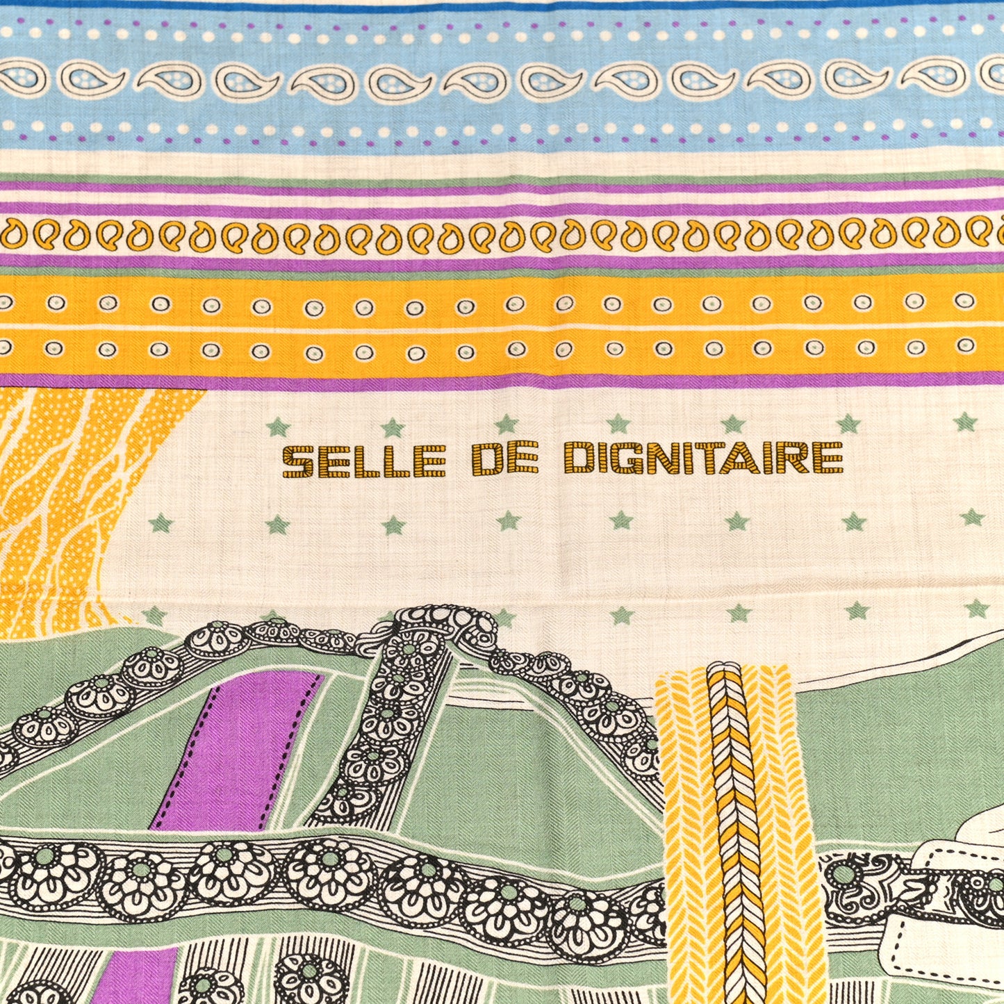 Cashmere Selle De Dignitaire Bandana Shawl 140 Vieux Rose Naturel