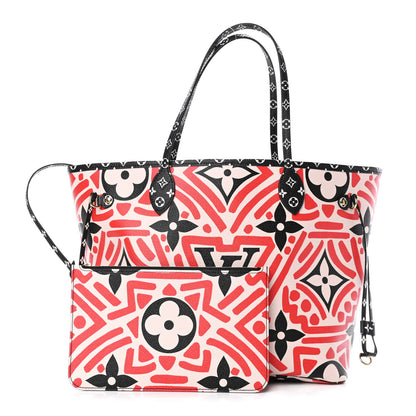 Louis Vuitton Monogram Giant Crafty Neverfull MM Creme Rouge Black 1 of 4