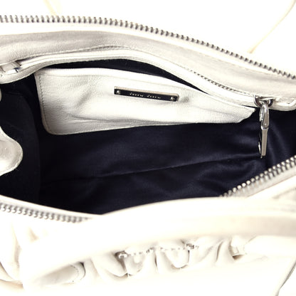 Miu Miu Nappa Matelasse Lux Mini Crossbody Tote Bianco 5 of 9