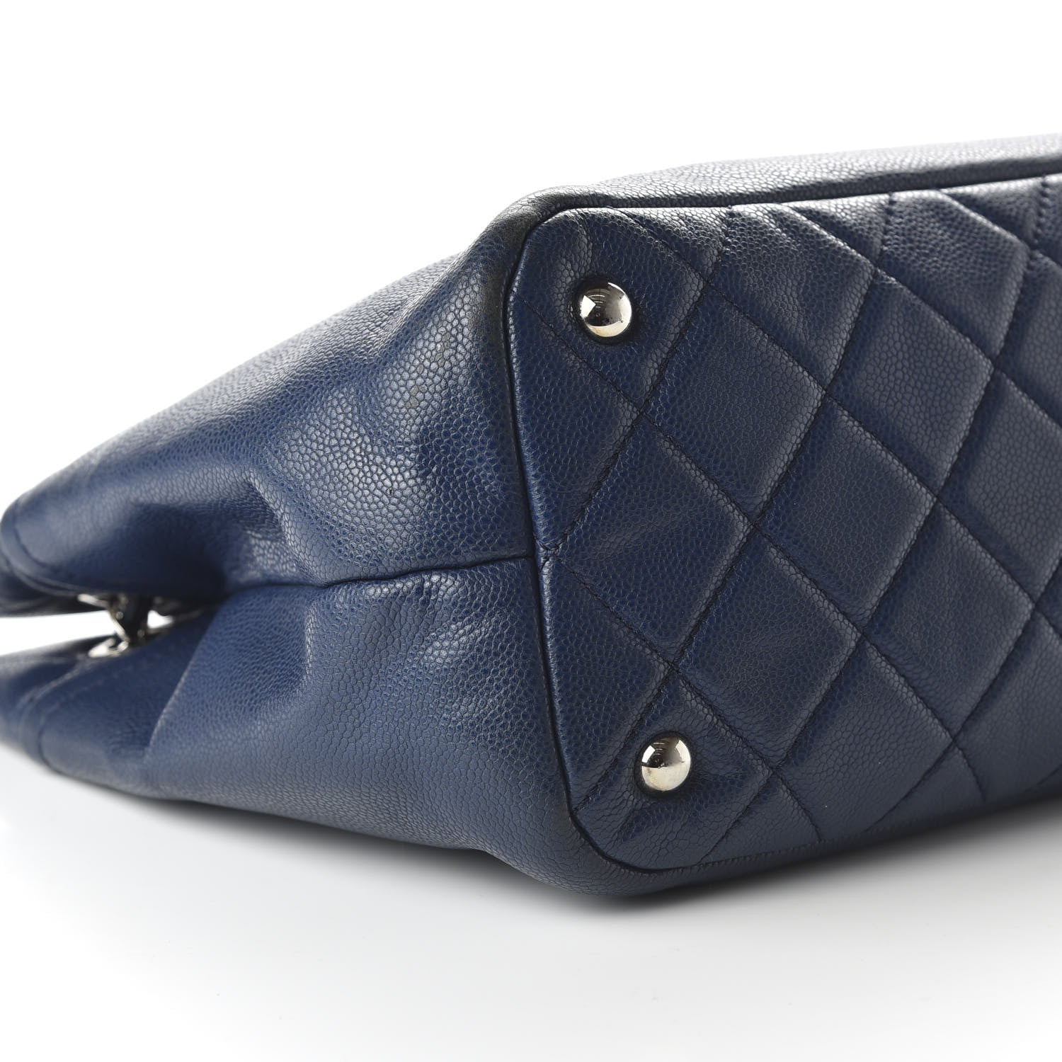 Chanel Caviar Quilted Timeless CC Soft Tote Navy Blue 6 of 10