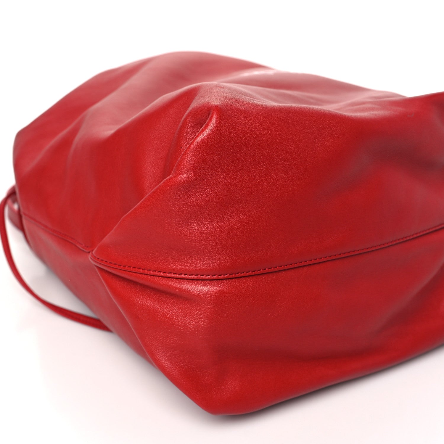 Saint Laurent Lambskin Teddy Drawstring Bag Eros Red 9 of 10