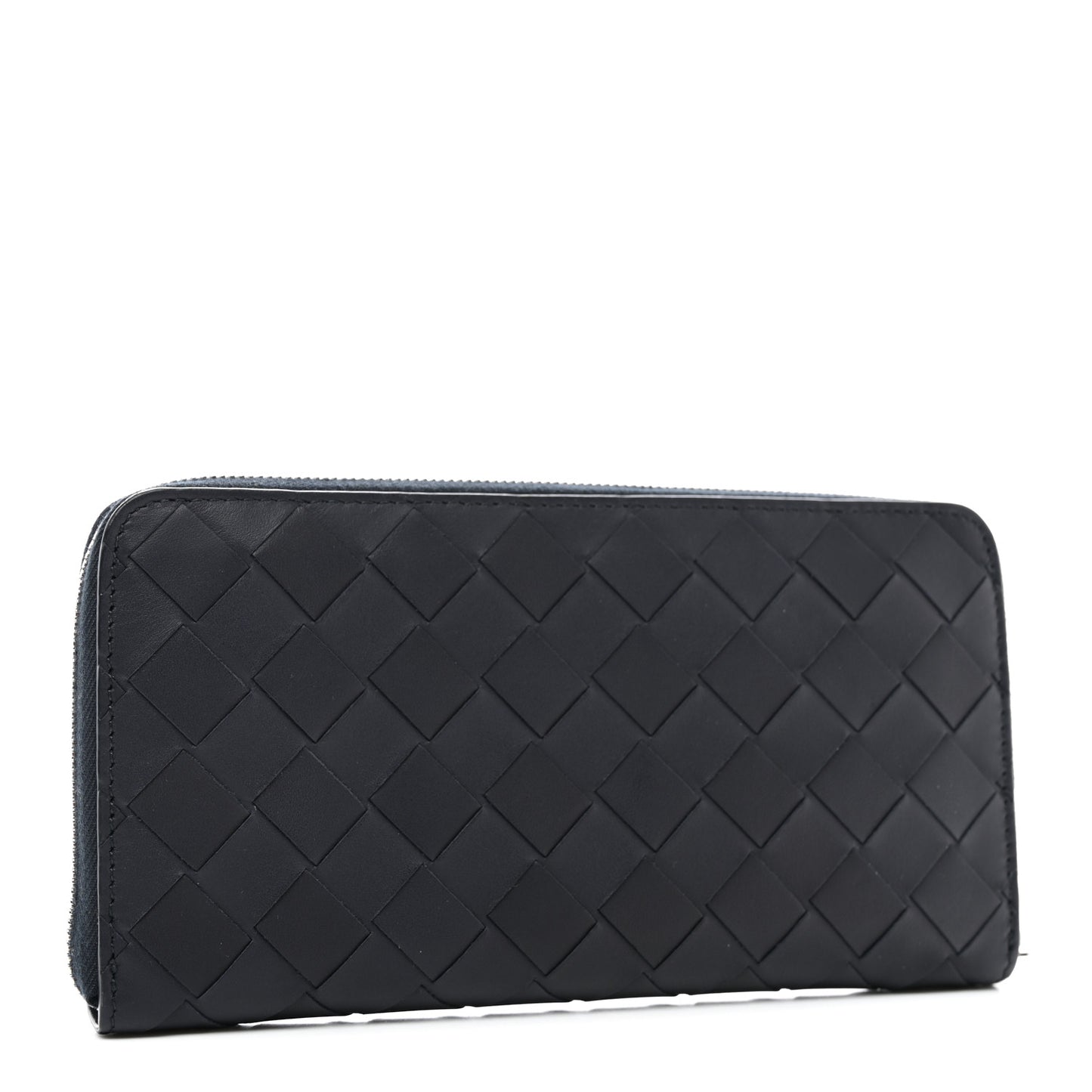 Nappa Intrecciato Zip Around Wallet Black
