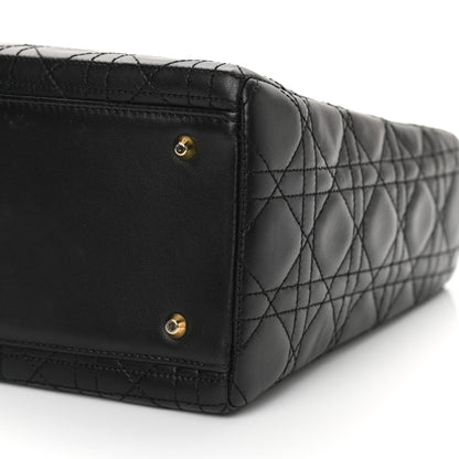 Christian Dior Lambskin Cannage Medium Lady Dior Black 10 of 10