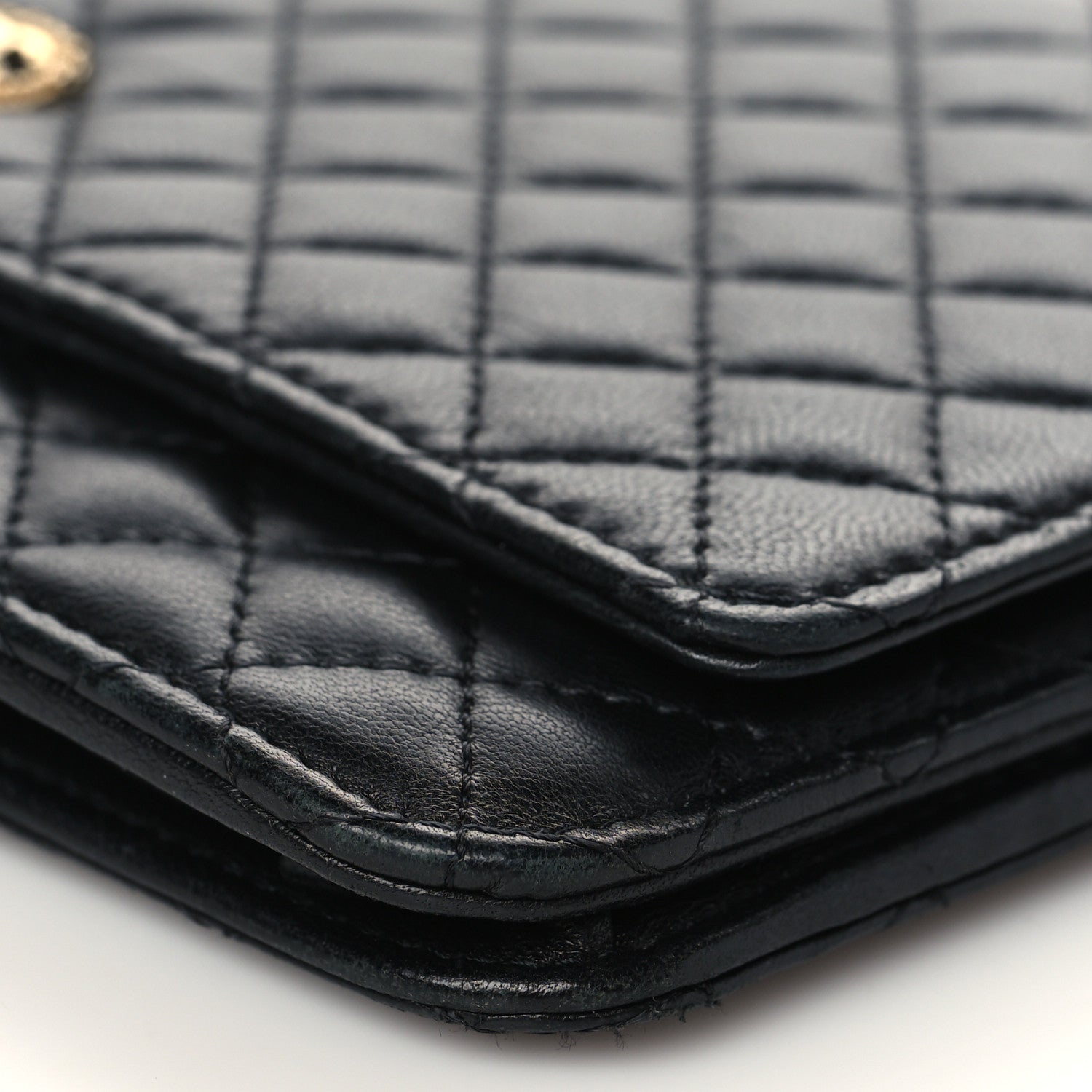 Chanel Lambskin Micro Quilted Wallet On Chain WOC Black 10 of 10