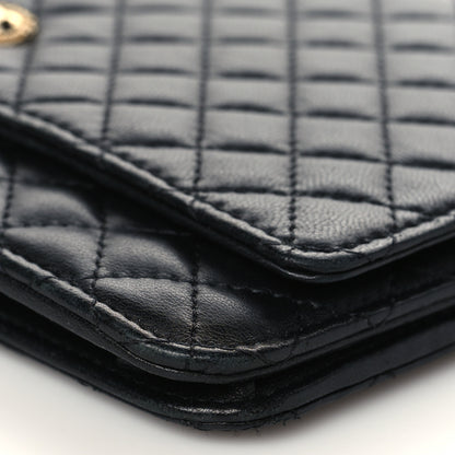 Chanel Lambskin Micro Quilted Wallet On Chain WOC Black 10 of 10