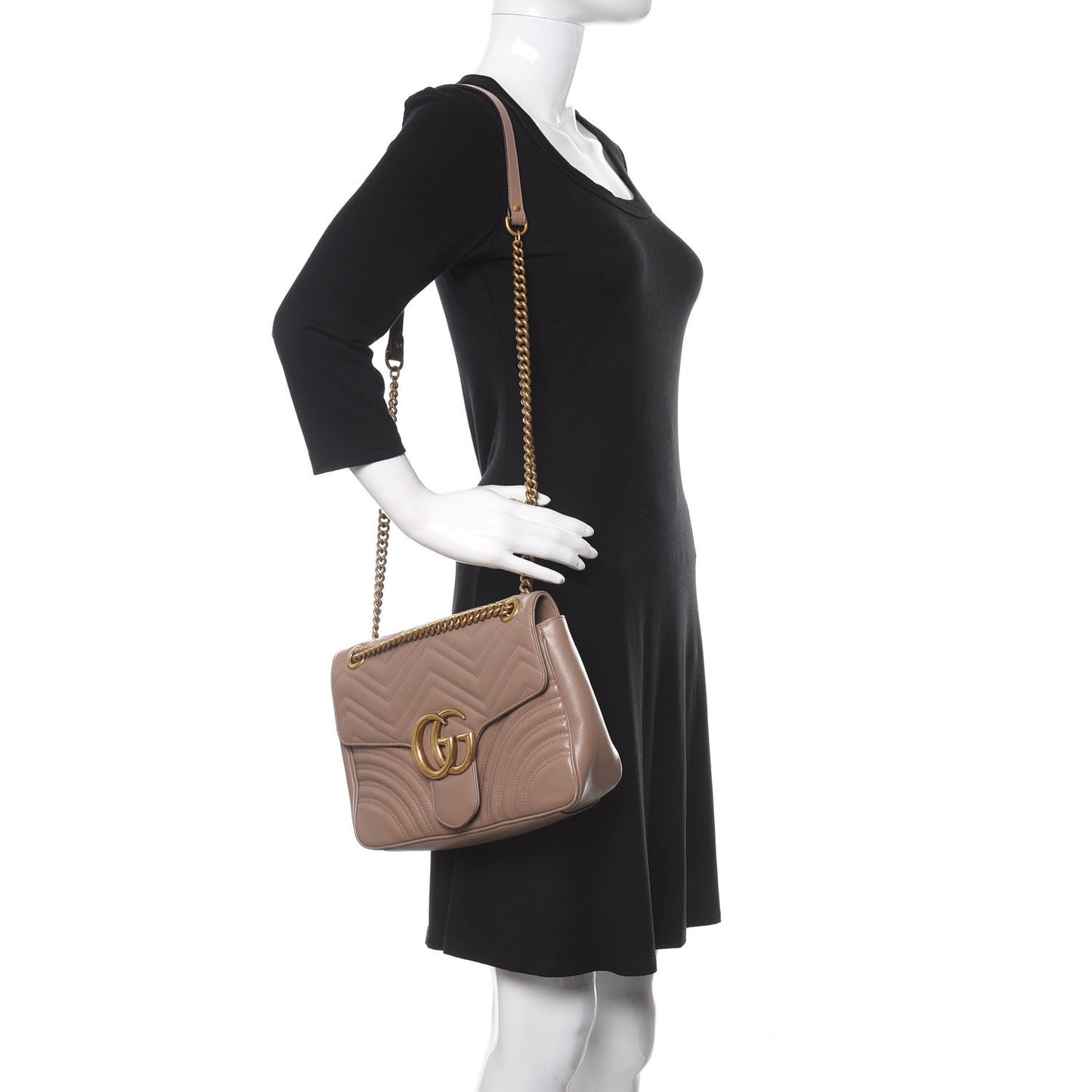 Calfskin Matelasse Medium GG Marmont Shoulder Bag Porcelain Rose