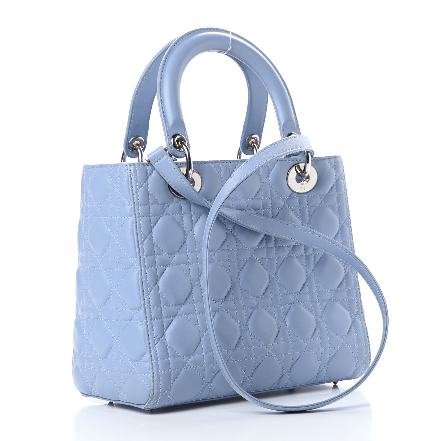 Christian Dior Lambskin Cannage Medium Lady Dior Light Blue 3 of 15
