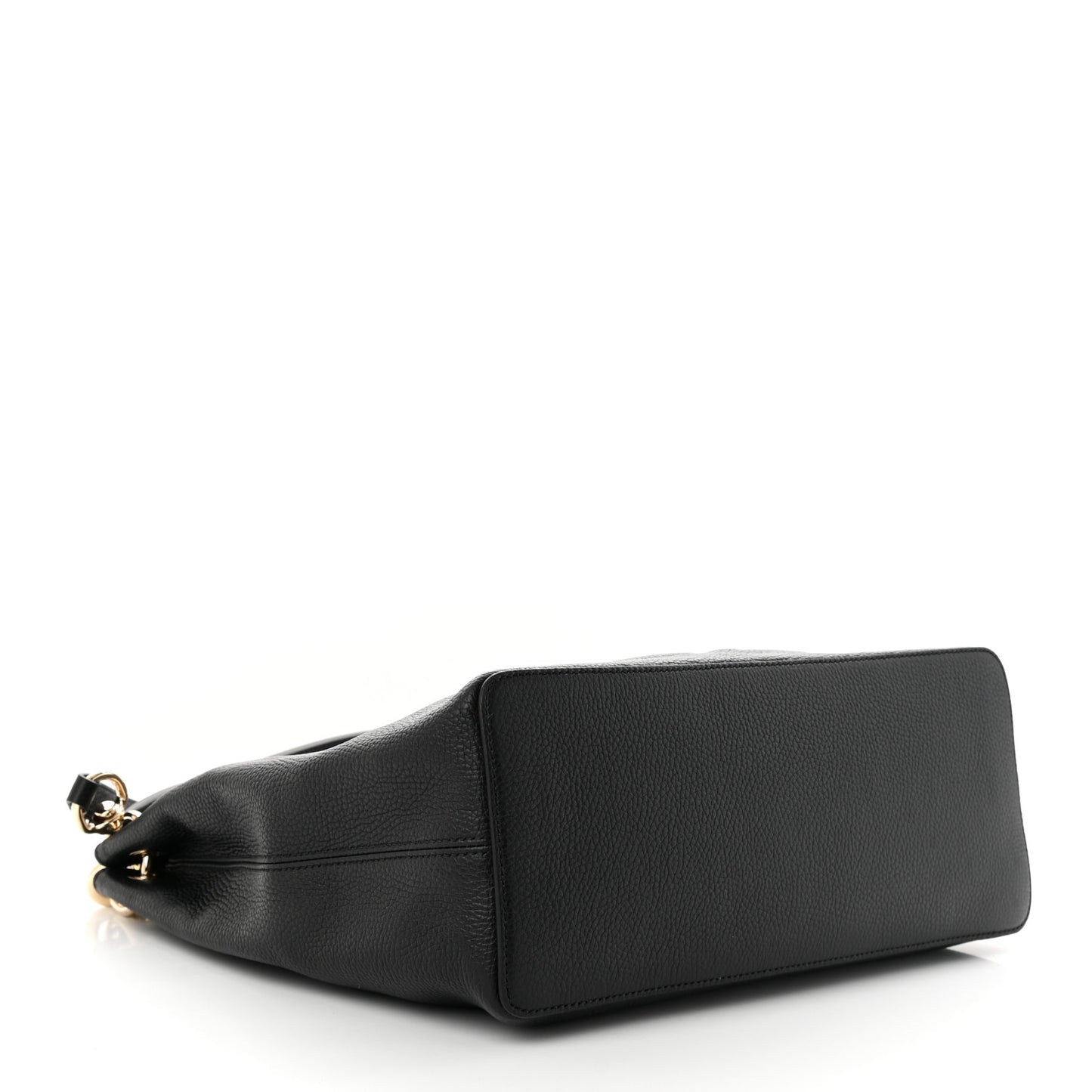 Pebbled Calfskin Large Soho Hobo Black