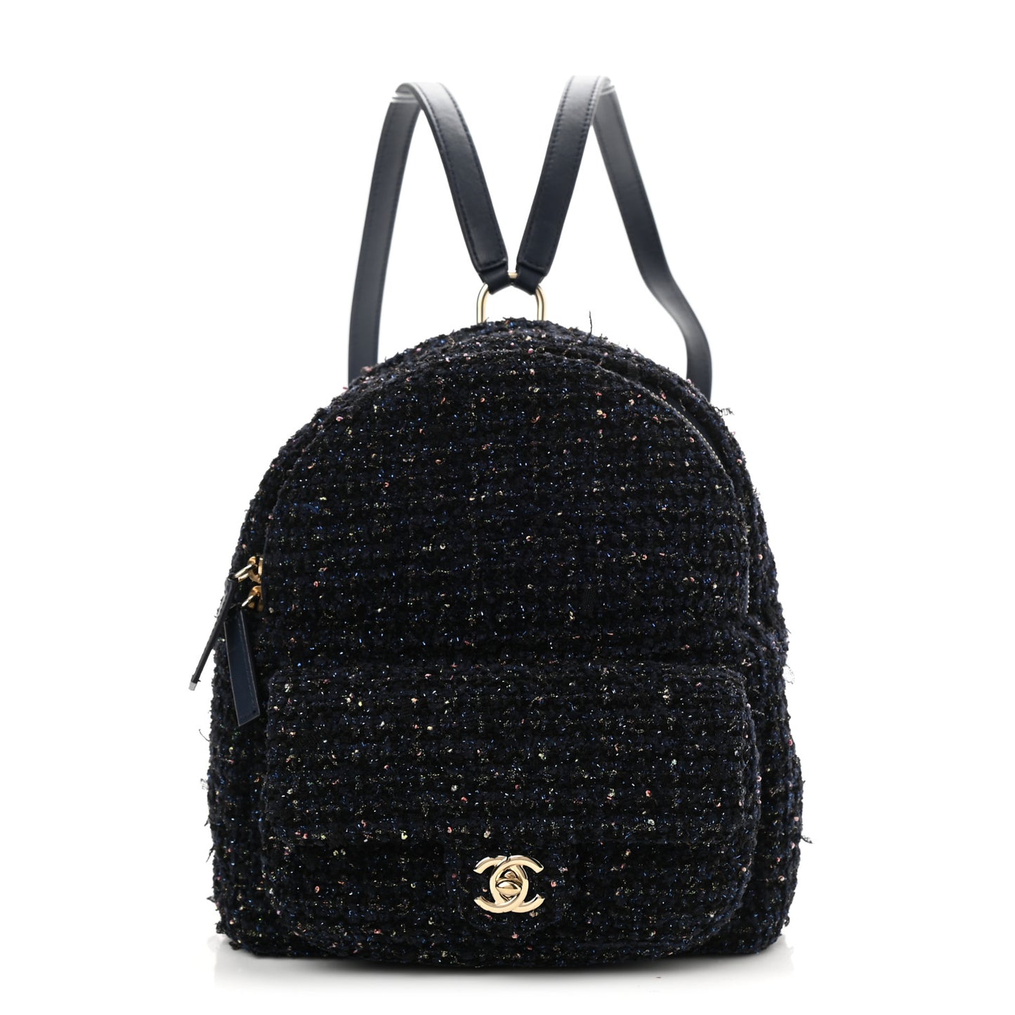 Tweed Front Pocket Backpack Navy