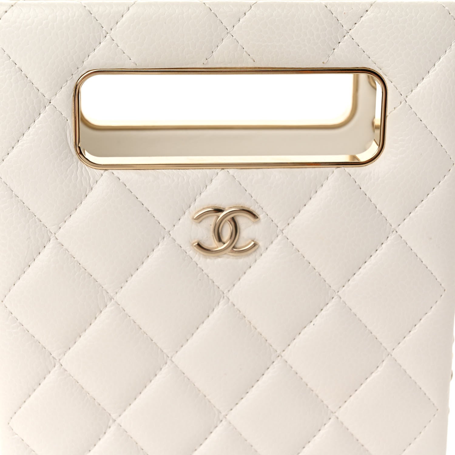 Chanel Caviar Quilted Evening Box Bag White 8 of 11