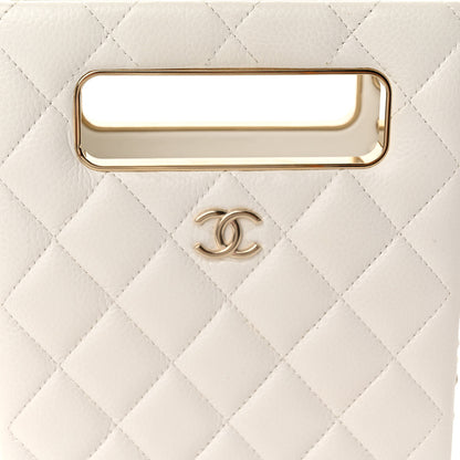 Chanel Caviar Quilted Evening Box Bag White 8 of 11