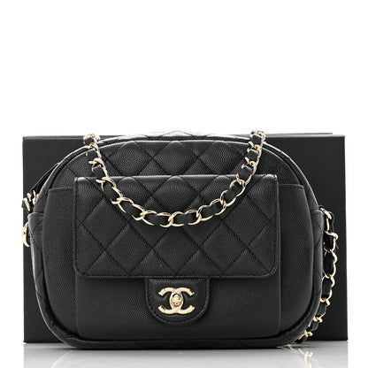 Chanel Caviar Quilted CC Day Camera Case Black 11 of 11