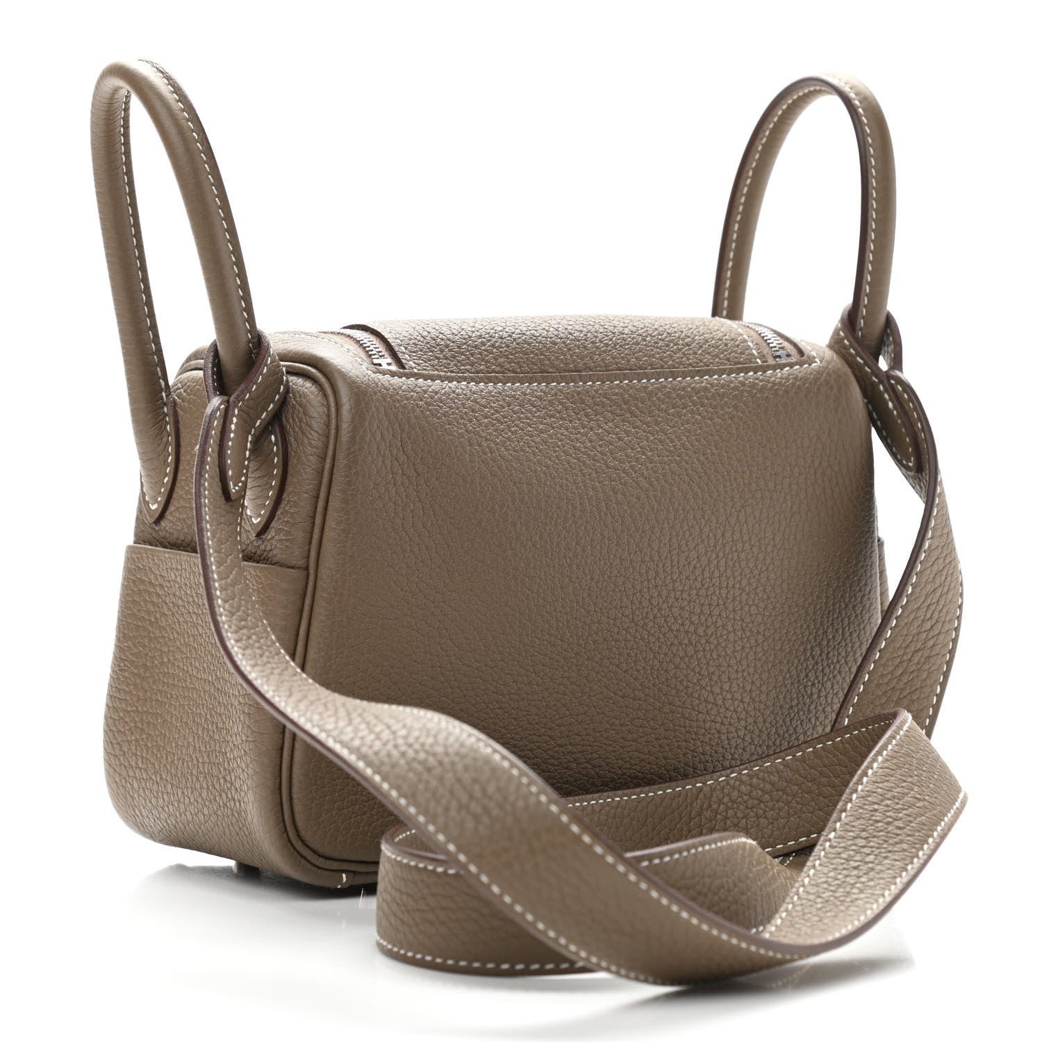 Hermes Taurillon Clemence Mini Lindy 20 Etoupe 3 of 11
