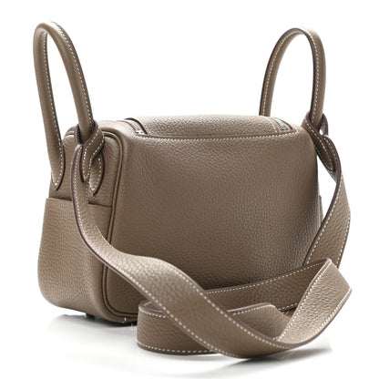 Hermes Taurillon Clemence Mini Lindy 20 Etoupe 3 of 11