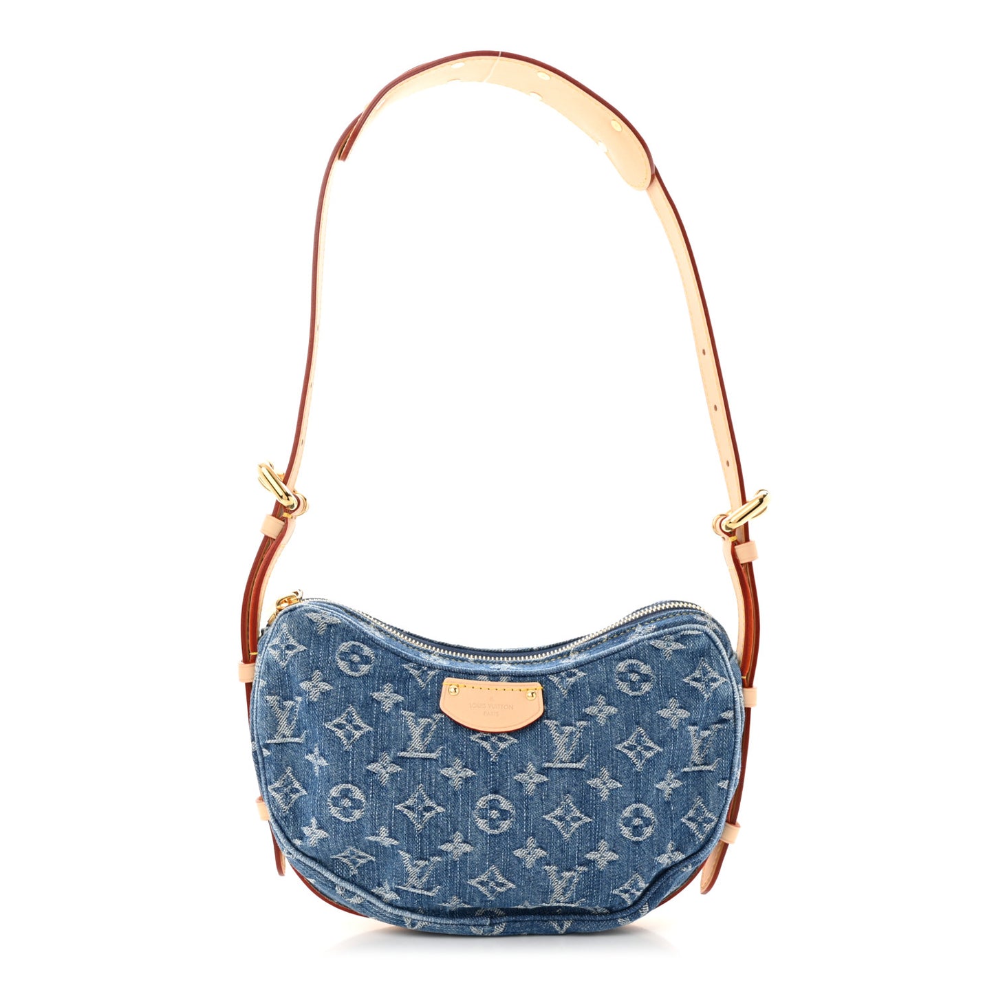 Monogram Denim Croissant MM Blue