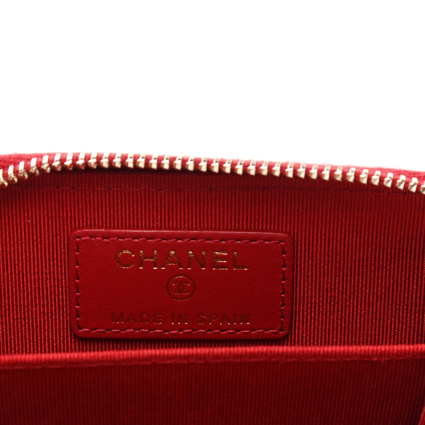 Caviar Quilted Zip Coin Purse Red